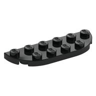 Plate Round Corners 2 × 6 Double Schwarz