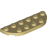 Plate Round Corners 2 × 6 Double Beige