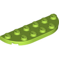 Plate Round Corners 2 × 6 Double Lime