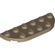 Plate Round Corners 2 × 6 Double Dark Tan