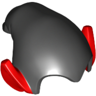 Hat Drooping with Pointy Ears Red pattern Black