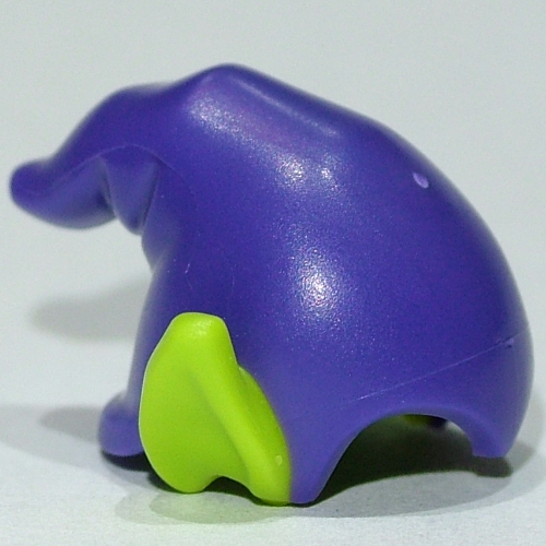 Hat Drooping with Pointy Ears Lime pattern Dunkellila