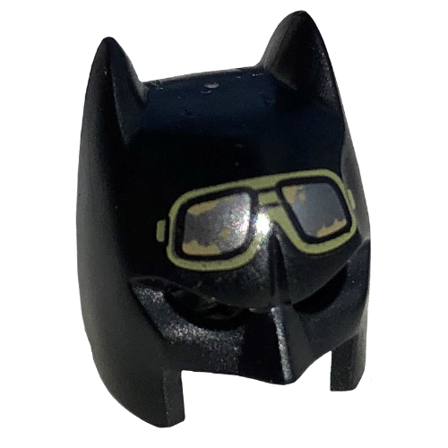 Mask, Batman Cowl Open Chin, Green Snow Goggles print Black