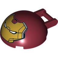 Windscreen 4 × 4 × 1 2/3 Canopy Half Sphere with Handle and Hulk Buster Face Print Dark Red
