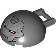Windscreen 4 × 4 × 1 2/3 Canopy Half Sphere with Handle and Silver War Machine Face Print Dunkelblaugrau