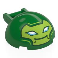 Windscreen 4 × 4 × 1 2/3 Canopy Half Sphere with Handle with Lime Mask, White Eyes (Iron Hulk) print Grün