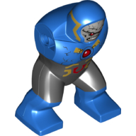 Body Giant, Darkseid with Black Pants with Gold and Red Markings and Red Circle on Chest Print Blau