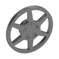 Wheel Cover 6 Spoke, Rivets on Outer Rim Metallic Silver
