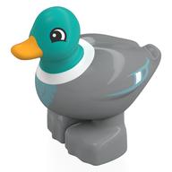 Duplo Animal Duck with Dark Turquoise Head, White Neck, Bright Light Orange Beak print Hellblaugrau