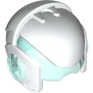 Helmet Space with Trans Light Blue Visor and Ear Protectors White