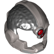 Hair and Helmet Cyborg, Red Eye and Red Dot Print Flat Silver
