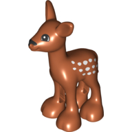 Duplo Animal Deer Fawn, Black eyes Dunkelorange