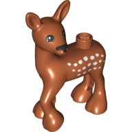 Duplo Tier Hirsch weiblich / Hirschkuh, schwarze Augen in Dunkelorange
