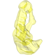 Large Figure Head Connector Block Eye/Brain Stalk (Toa Okoto) Transparent-Neongrün