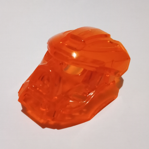 Large Figure Mask, Kanohi Hau (Mask of Fire) Transparent-Neonorange