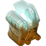 Large Figure Mask of Ice with Marbled Trans-Light Blue Pattern Pearl Gold