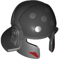 Helmet Imperial Agent with Cheek and Neck Protection with Flat Silver and Red Triangles Print (Agent Kallus) Schwarz