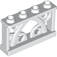 Fence Ornamented 1 × 4 × 2 with 4 Studs Weiß