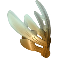 Large Figure Mask Protector with Marbled Trans-Light Blue Pattern (Protector Mask of Ice) Pearl Gold