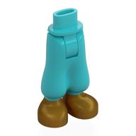 Minidoll Hips and Baggy Trousers with Pearl Gold Shoes Print Mittelazur