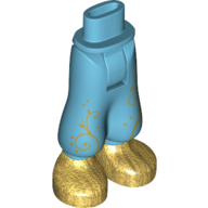 Minidoll Hips and Baggy Trousers with Gold Filigree and Pearl Gold Shoes Print Medium Azure