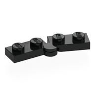 Hinge Plate 1 × 4 Swivel Top / Base - Hollow Clip [Complete Assembly] Black