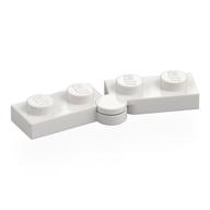 Hinge Plate 1 × 4 Swivel Top / Base - Hollow Clip [Complete Assembly] White