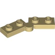 Hinge Plate 1 × 4 Swivel Top / Base - Hollow Clip [Complete Assembly] Tan