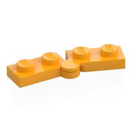 Hinge Plate 1 × 4 Swivel Top / Base - Hollow Clip [Complete Assembly] Bright Light Orange