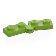 Hinge Plate 1 × 4 Swivel Top / Base - Hollow Clip [Complete Assembly] Lime