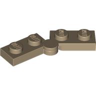 Hinge Plate 1 × 4 Swivel Top / Base - Hollow Clip [Complete Assembly] Dunkelbeige