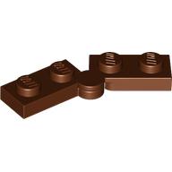 Hinge Plate 1 × 4 Swivel Top / Base - Hollow Clip [Complete Assembly] Reddish Brown