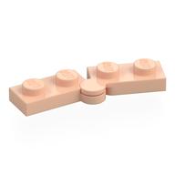 Hinge Plate 1 × 4 Swivel Top / Base - Hollow Clip [Complete Assembly] Light Nougat