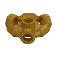 Plate Special 1 × 1 with Hole Through Stud, 3 Bars and 3 Bar Holes Perlgold