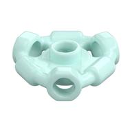 Plate Special 1 × 1 with Hole Through Stud, 3 Bars and 3 Bar Holes Light Aqua