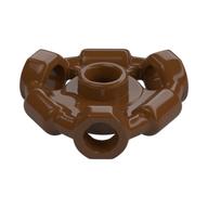 Plate Special 1 × 1 with Hole Through Stud, 3 Bars and 3 Bar Holes Reddish Brown