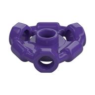Plate Special 1 × 1 with Hole Through Stud, 3 Bars and 3 Bar Holes Dunkellila