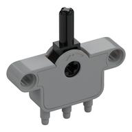 Pneumatic Switch with Pin Holes, Axle Hole and Stepped Outlets in Hellblaugrau
