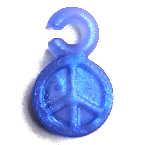 Pendant Peace Sign Opal Trans-Light Blue