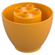Duplo Cone (Elliptic Paraboloid) 4 × 4 × 2 1/2, Inverted Bright Light Orange