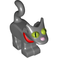 Animal, Cat, Standing, Big Eyes with Simpsons Snowball II Print Dark Bluish Gray