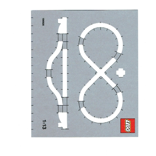Activity Card, Train Track Layout Template 1:13 Scale for 4.5V & 12V, 159mm x 134mm, with Lego logo [No Color/Any Color]