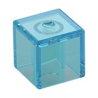 Minifig Head Special, Cube [Plain] Trans-Light Blue