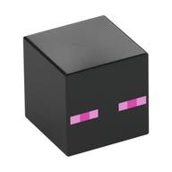 Minifig Head Special, Cube with Enderman Face Print Schwarz