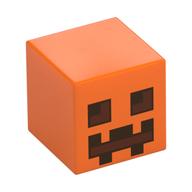 Minifig Head Special, Cube with Pumpkin Jack O' Lantern Print