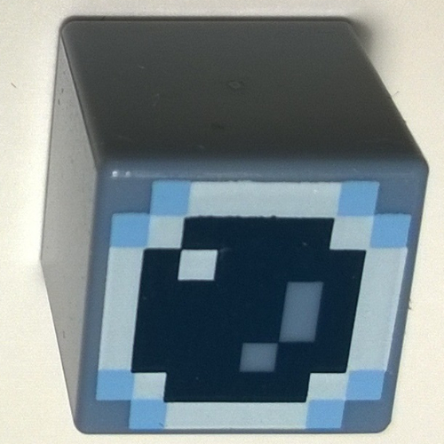 Minifig Head Special, Cube with Minecraft Skin 4 Print Sandblau