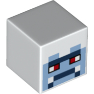 Minifig Head Special, Cube with Yeti Face Print Weiß