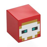 Minifig Head Special, Cube with Pixelated White/Tan Face, Dark Turquoise Eyes Rot