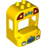 Duplo Bus Front with Headlights, Grille and 'ABC' Print Gelb