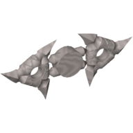 Weapon Throwing Star / Shuriken with Textured Grips [Complete Sprue of 2] Flat Silver